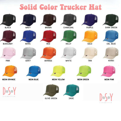 Solid foam trucker hat color chart
