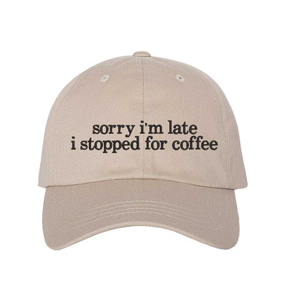 Stone DSY Lifestyle cotton baseball hat featuring the phrase Sorry I&