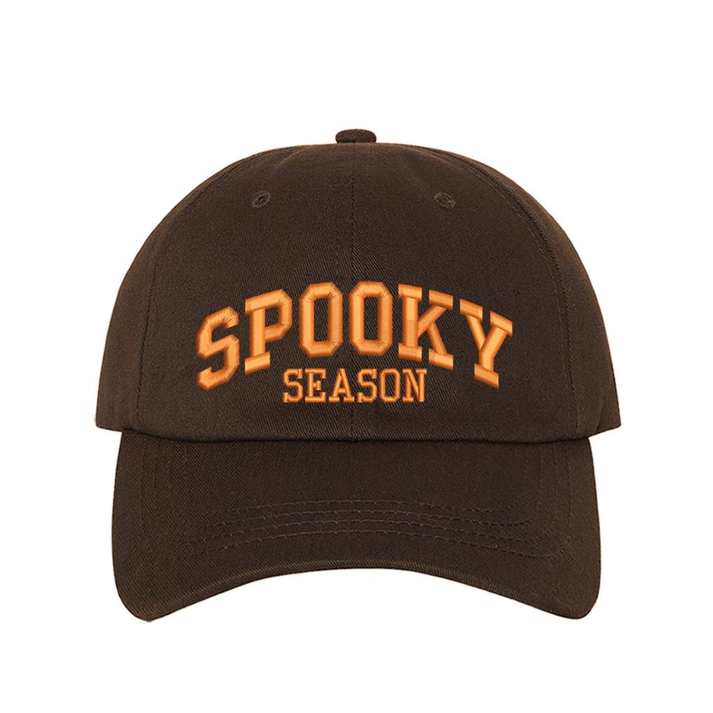 Brown baseball hat embroidered with spooky season - DSY Lifestyle