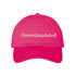 Hot Pink DSY Lifestyle soft cotton baseball hat with the word Overstimulated embroidered in clean, minimalist lowercase lettering across the front. - DSY Lifestyle