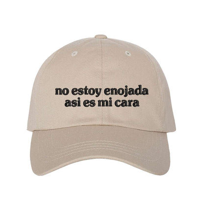 Stone baseball hat embroidered with the phrase no estoy enojada asi es mi cara-DSY Lifestyle