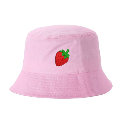 Light Pink Bucket Hat embroidered with a strawberry - DSY Lifestyle