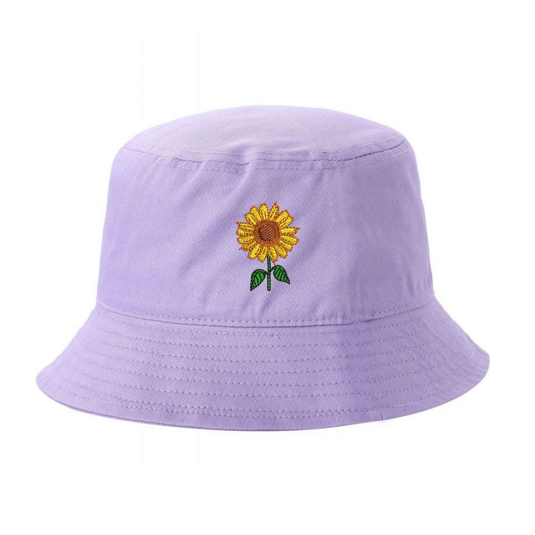 Lilac Bucket hat embroidered with a sunflower for spring - DSY Lifestyle