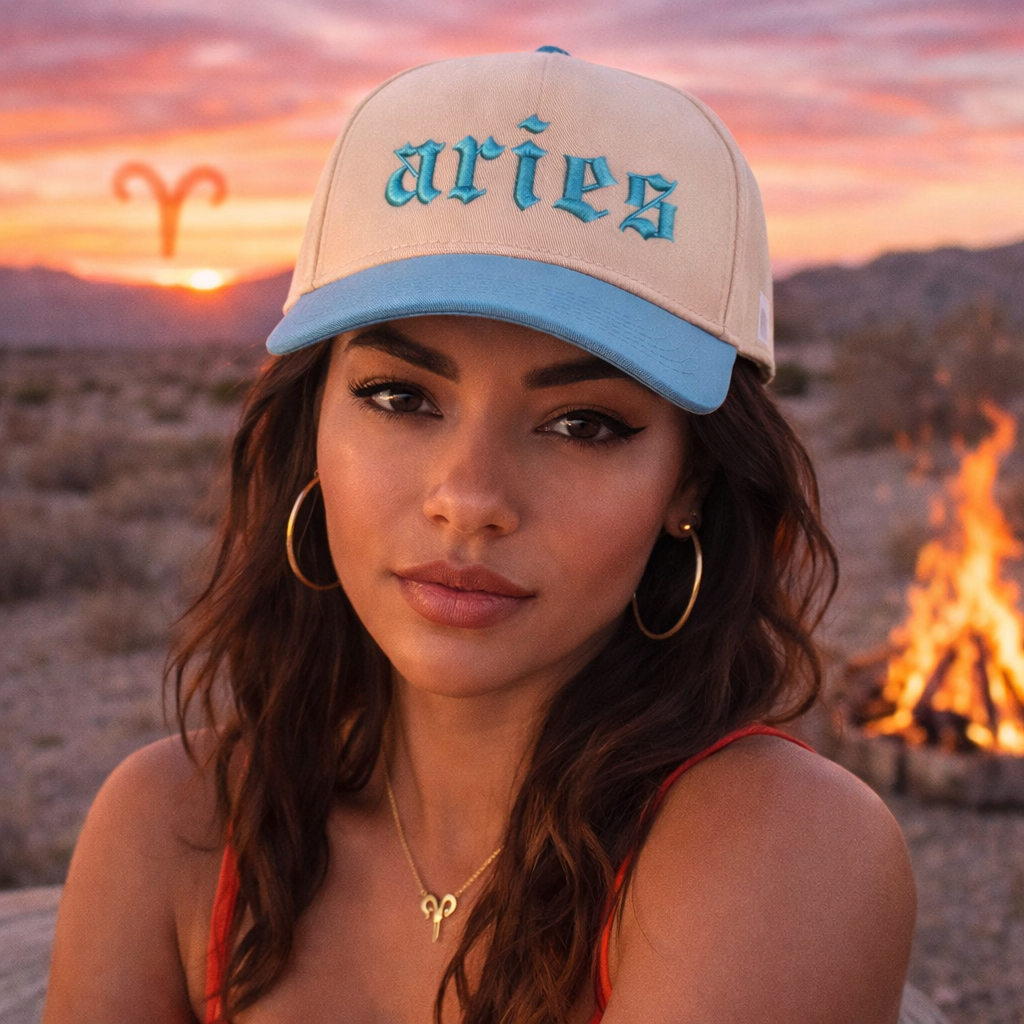 Aries Two Tone Embroidered Baseball Hat