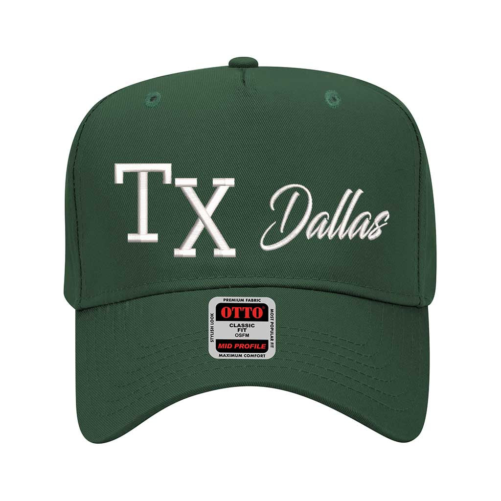 Forest Green Texas TX 3D Dallas 5-Panel Baseball Hat – A bold, embroidered cap repping Dallas and the Lone Star State in premium style – DSY Lifestyle