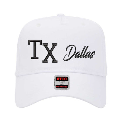 White Texas TX 3D Dallas 5-Panel Baseball Hat – A bold, embroidered cap repping Dallas and the Lone Star State in premium style – DSY Lifestyle