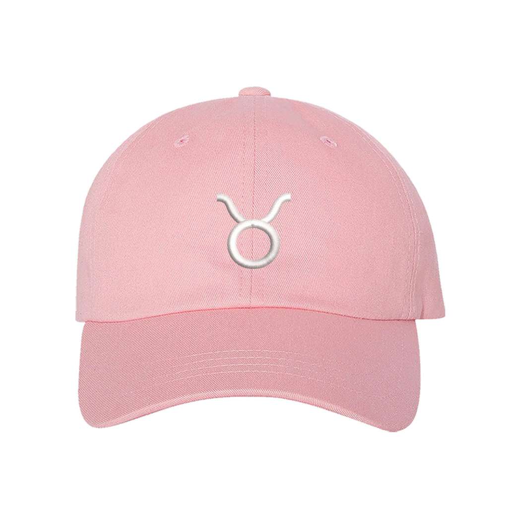 Lt Pink Baseball Cap embroidered with a Taurus Zodiac Symbol - DSY Lifestyle