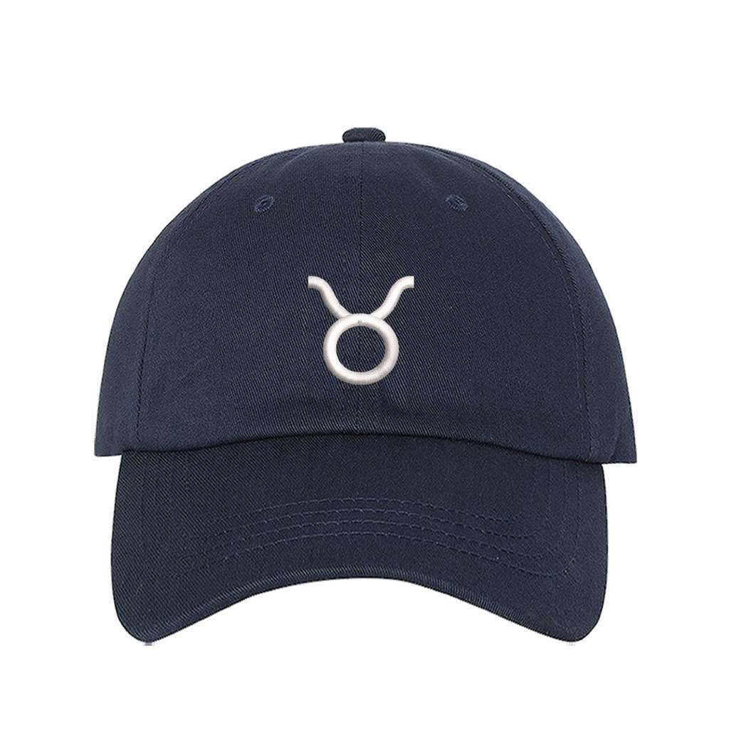 Navy Baseball Cap embroidered with a Taurus Zodiac Symbol - DSY Lifestyle