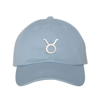 Sky Blue Baseball Cap embroidered with a Taurus Zodiac Symbol - DSY Lifestyle