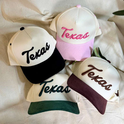 Texas 3D Corduroy Baseball Hat