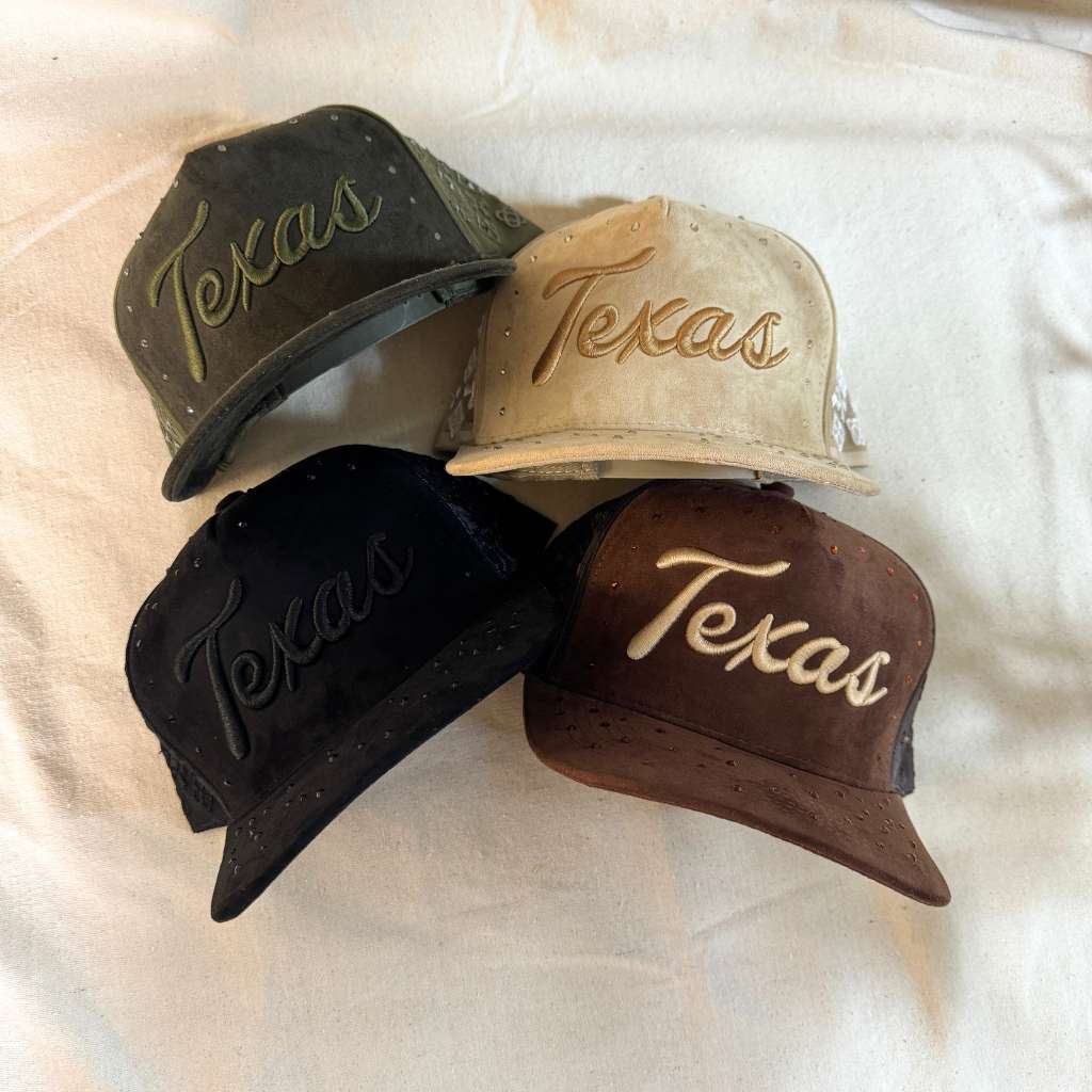 Texas Suede Rhinestone Baseball hat
