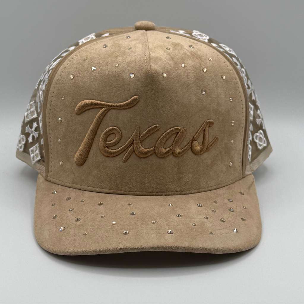 Texas Suede Rhinestone Baseball hat