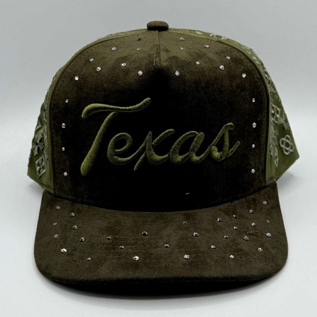 Texas Suede Rhinestone Baseball hat