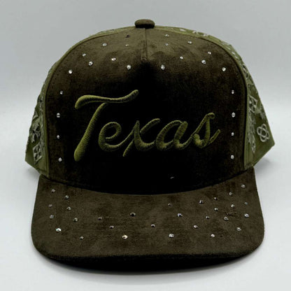 Texas Suede Rhinestone Baseball hat