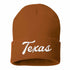 Texas Orange Texas Western embroidered beanie featuring soft knit material and bold Western text design – DSY Lifestyle