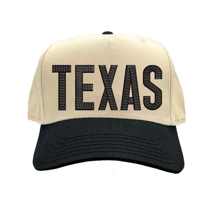 Natural Black Texas embroidered two tone baseball hat. A statement baseball hat for women who love Texas pride, street style, and effortless outfits. - DSY Lifestyle