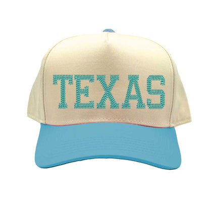 Natural Aqua Texas Chain Up 5-Panel Spring Embroidered Baseball Hat – A bold and stylish cap featuring Texas pride embroidery, perfect for streetwear and Southern swagger – DSY Lifestyle
