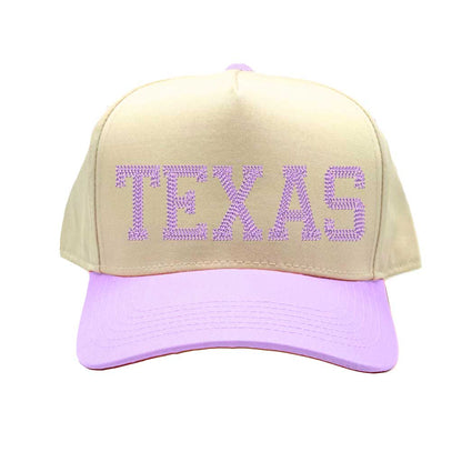 Natural Lavender Texas Chain Up 5-Panel Spring Embroidered Baseball Hat – A bold and stylish cap featuring Texas pride embroidery, perfect for streetwear and Southern swagger – DSY Lifestyle