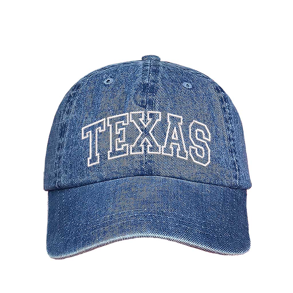 Light Denim Minimalist outline of Texas for Lone Star State lovers who want a simple yet bold design – DSY Lifestyle.