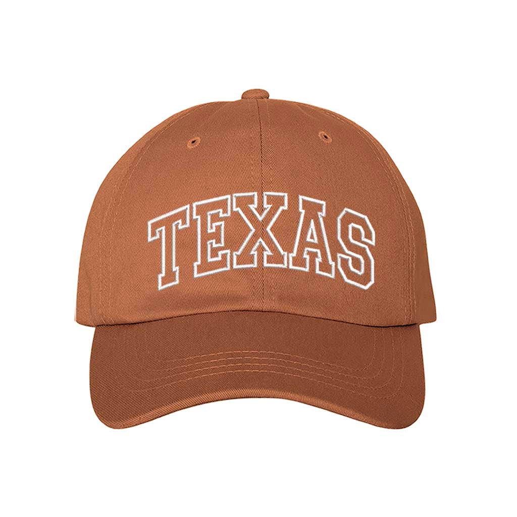 Orange Minimalist outline of Texas for Lone Star State lovers who want a simple yet bold design – DSY Lifestyle.