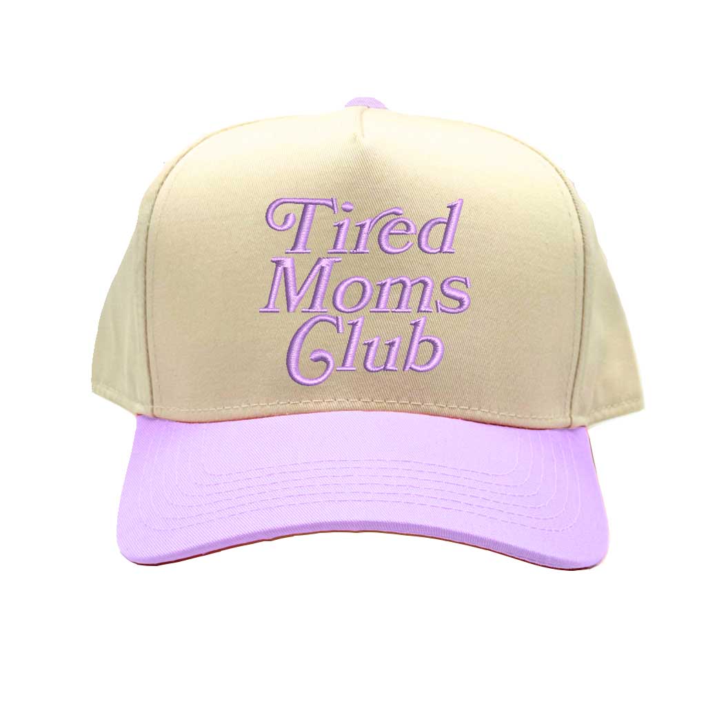 Natural Lavender Tired Moms Club 5-Panel Baseball Hat – A breathable, embroidered cap for sleep-deprived moms who do it all – DSY Lifestyle
