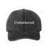 Black Unbothered Washed Statement Baseball Hat – a washed, relaxed-fit statement cap designed for everyday comfort and real-life moods. Trendy, adjustable, and effortlessly stylish. - DSY Lifestyle