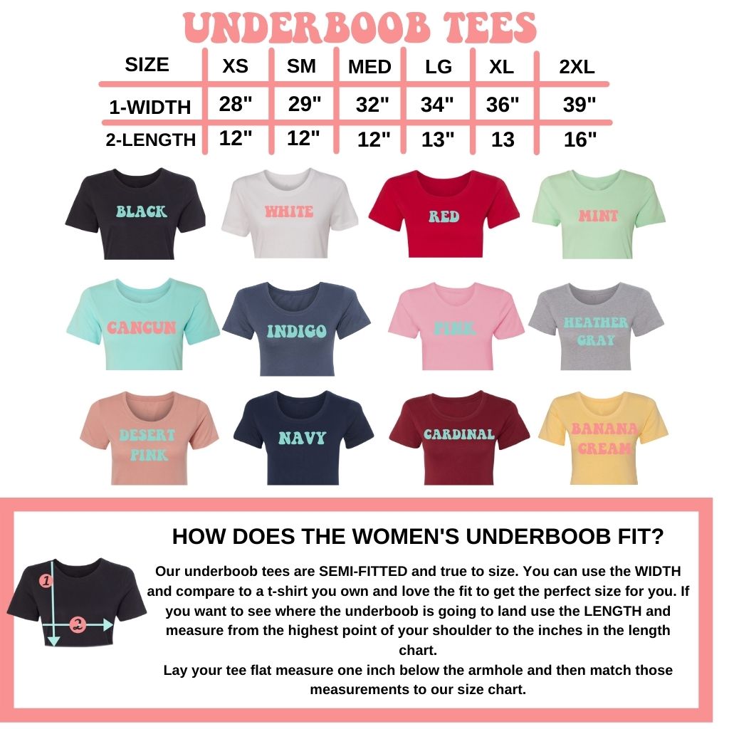 underboob color and size chart - Its available in black white red mint cancun indigo pink heather gray desert pink navy cardinal and banana creamDSY Lifestyle