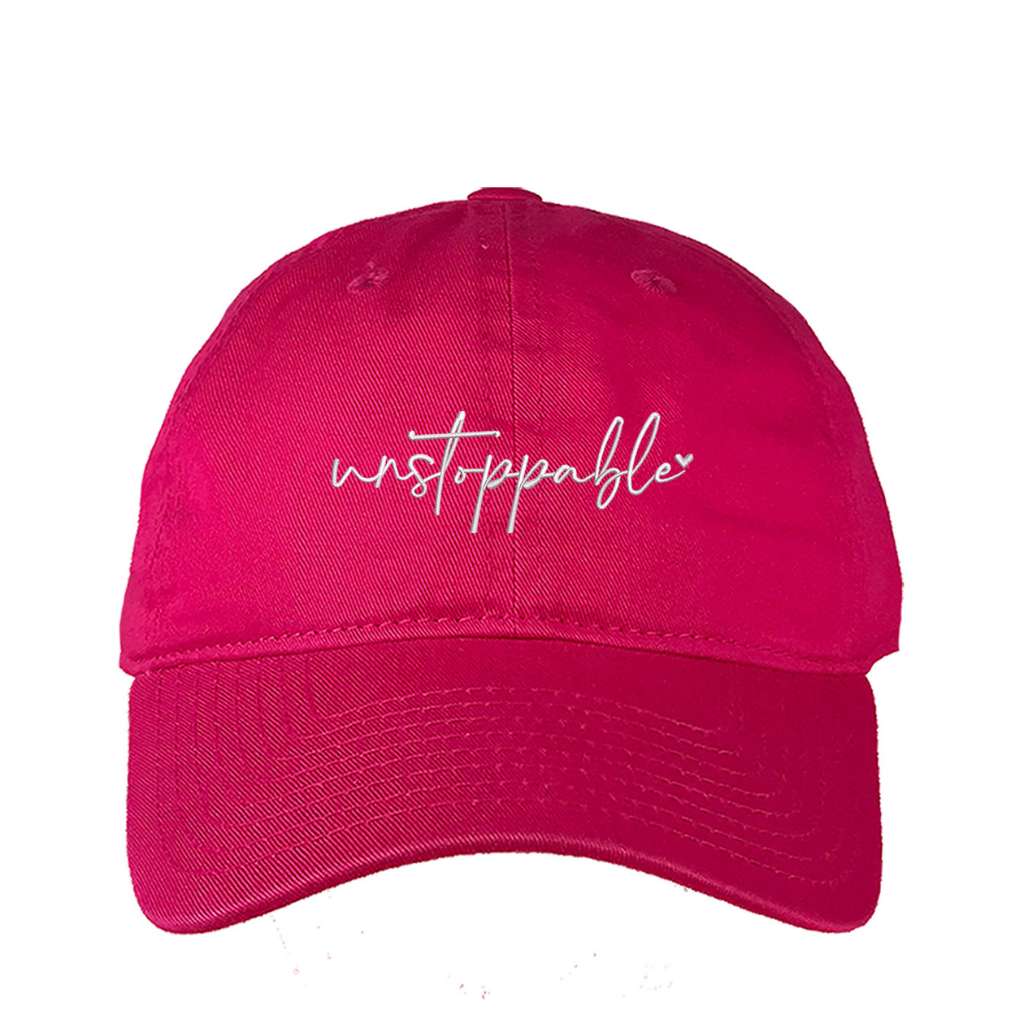 Aqua baseball hat embroidered with the phrase unstoppable-DSY Lifestyle