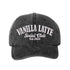 Black Vanilla Latte Social Club Est. 2024 Washed Statement Baseball Hat – a washed, relaxed-fit statement cap designed for everyday comfort and real-life moods. Trendy, adjustable, and effortlessly stylish. - DSY Lifestyle