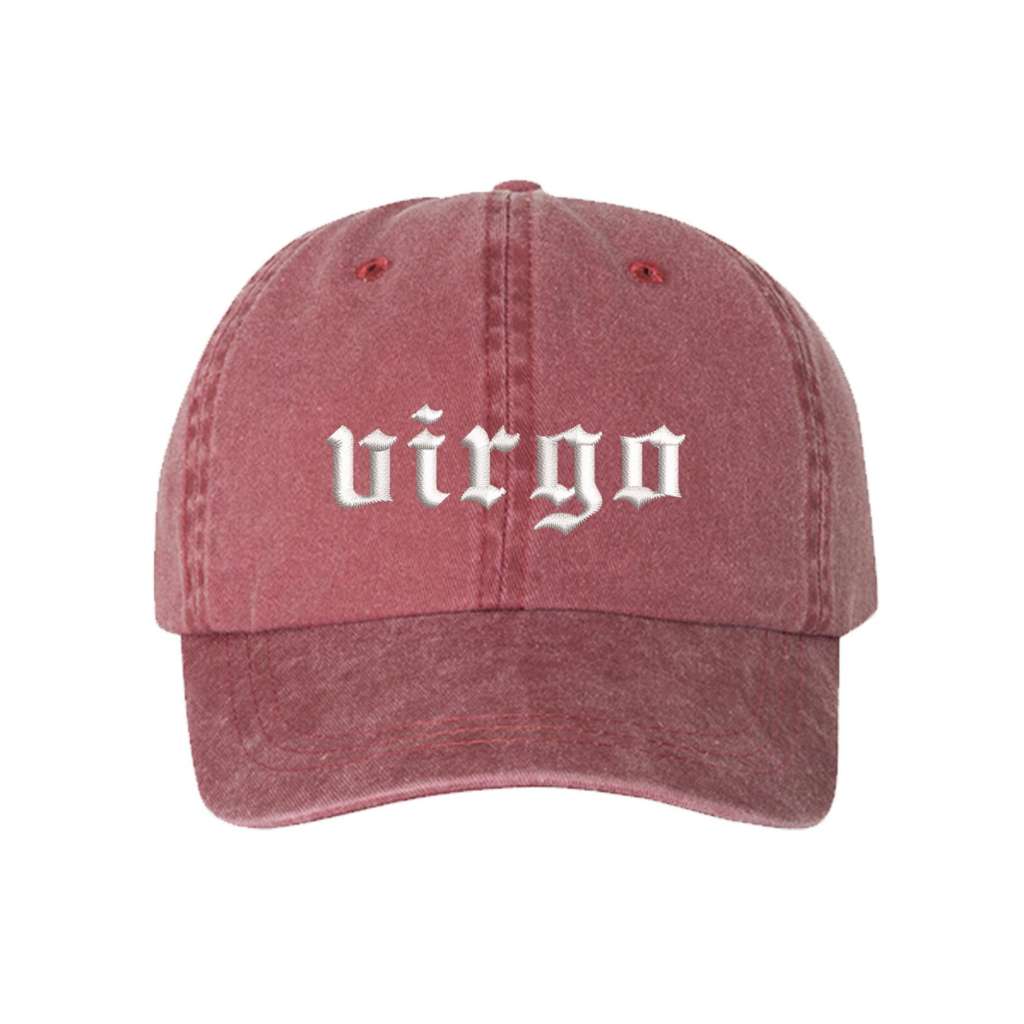 Wine washed baseball hat embroidered with Virgo Zodiac Sign - DSY Lifestyle