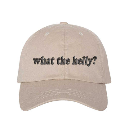 Stone What The Helly? Embroidered Baseball Hat with bold white stitching on a relaxed-fit cap, perfect for expressive everyday wear – DSY Lifestyle 