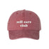 wine washed baseball hat with self care embroidered - DSY Lifestyle