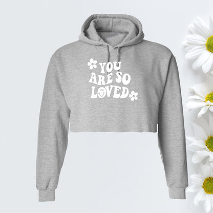 Heather Gray You are so Loved Cropped Hoodie - DSY Lifestyle