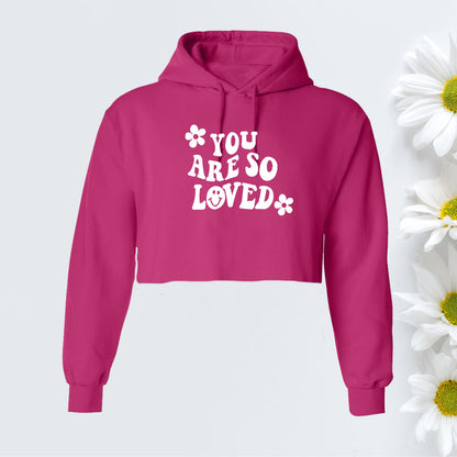 Hot Pink You are so Loved Cropped Hoodie - DSY Lifestyle