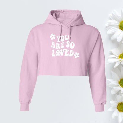 Light Pink You are so Loved Cropped Hoodie - DSY Lifestyle