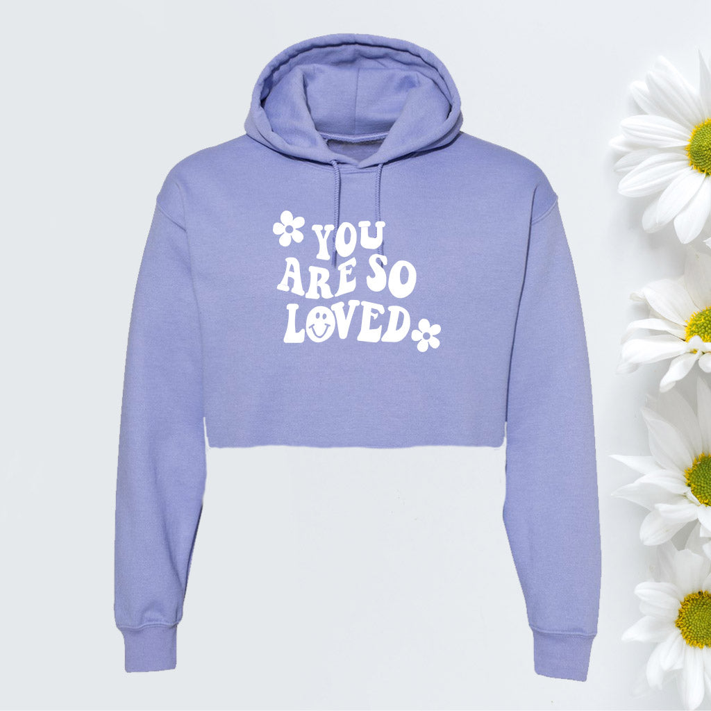 Lilac You are so Loved Cropped Hoodie - DSY Lifestyle