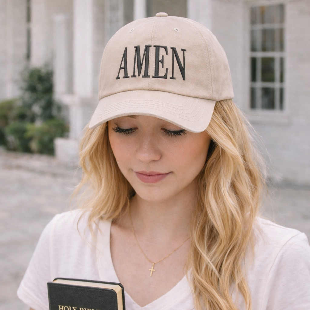 Amen Embroidered Baseball Hat – Faith Statement Hat
