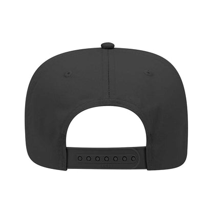 Black Adjustable snapback back: Convenient snapback closure to custom fit.