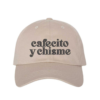 Stone Cafecito y Chisme embroidered baseball hat with adjustable closure, funny Spanish saying hat for coffee and gossip lovers – DSY Lifestyle.