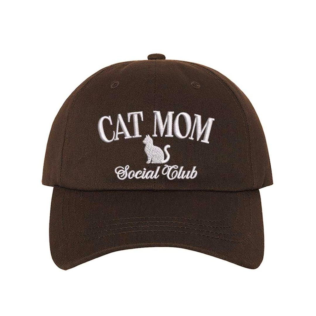 Brown Cat Mom Social Club embroidered baseball hat with adjustable hook &amp; loop closure, cute classic cap for cat lovers and pet moms – DSY Lifestyle.