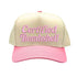 Natural Light Pink Embroidered baseball hat with the phrase “Certified Bombshell” on the front; trendy unstructured design with adjustable strap for women DSY Lifestyle