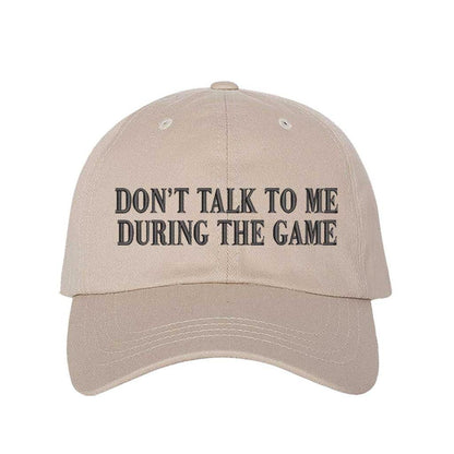 Stone Don’t Talk To Me During The Game embroidered baseball hat with adjustable hook &amp; loop closure, classic funny sports fan cap for football and game day style – DSY Lifestyle.