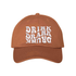 Texas Orange Drink Drank Drunk Embroidered Baseball Hat featuring bold stitched lettering, breathable cotton fabric, and adjustable hook & loop closure – DSY Lifestyle