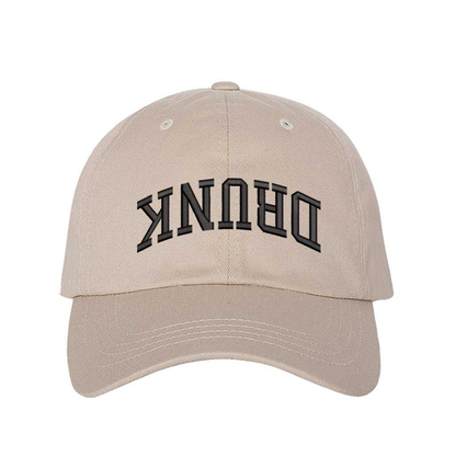 Stone Drunk Upside Down Embroidered Baseball Hat featuring upside-down text design with adjustable strapback closure and breathable cotton fabric – DSY Lifestyle