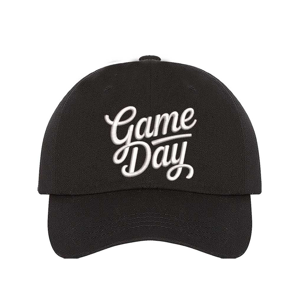 Black Game Day 3D Embroidered Baseball Hat with adjustable strap and raised embroidery - DSY Lifestyle