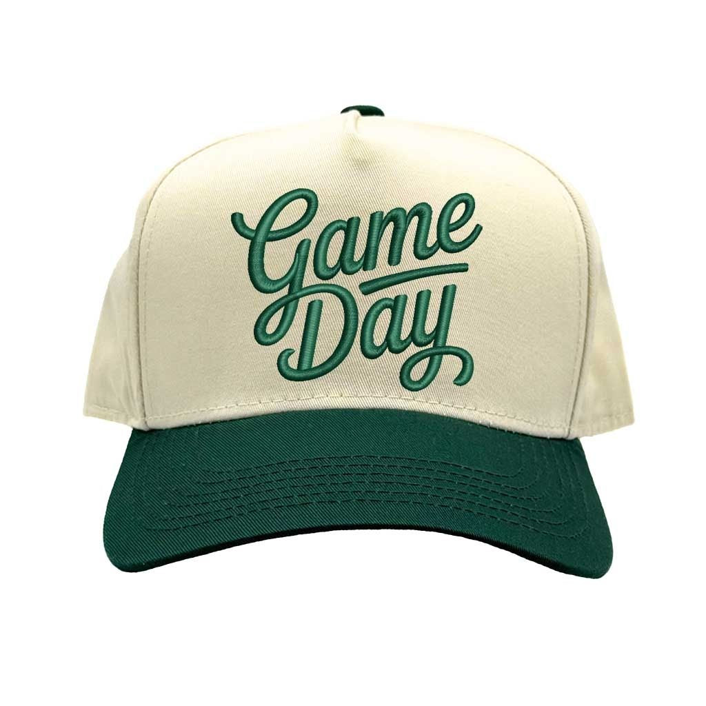 Natural Forest Green Game Day 3D Baseball Hat Trendy Unisex Adjustable Baseball Cap for Streetwear, Tailgates, Rodeos &amp; Festival Fashion - DSY Lifestyle