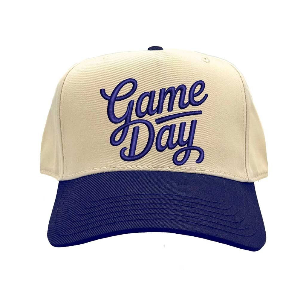 Natural Navy Blue Game Day 3D Baseball Hat Trendy Unisex Adjustable Baseball Cap for Streetwear, Tailgates, Rodeos &amp; Festival Fashion - DSY Lifestyle