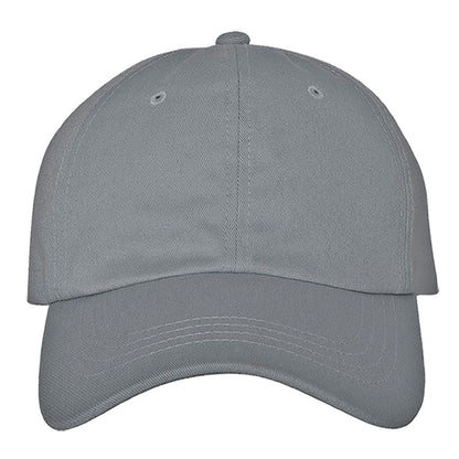 Gray custom embroidered baseball cap personalized with your text or logo