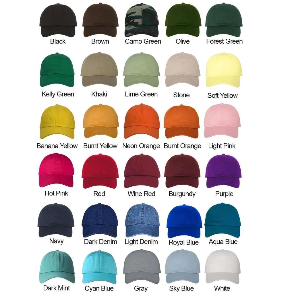 Color chart for baseball hats - DSY Lifestyle