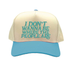 Natural Aqua I Don’t Want To Be Where The People Are Two Tone 5-Panel Embroidered Baseball Hat with playful embroidery and adjustable snapback closure – DSY Lifestyle